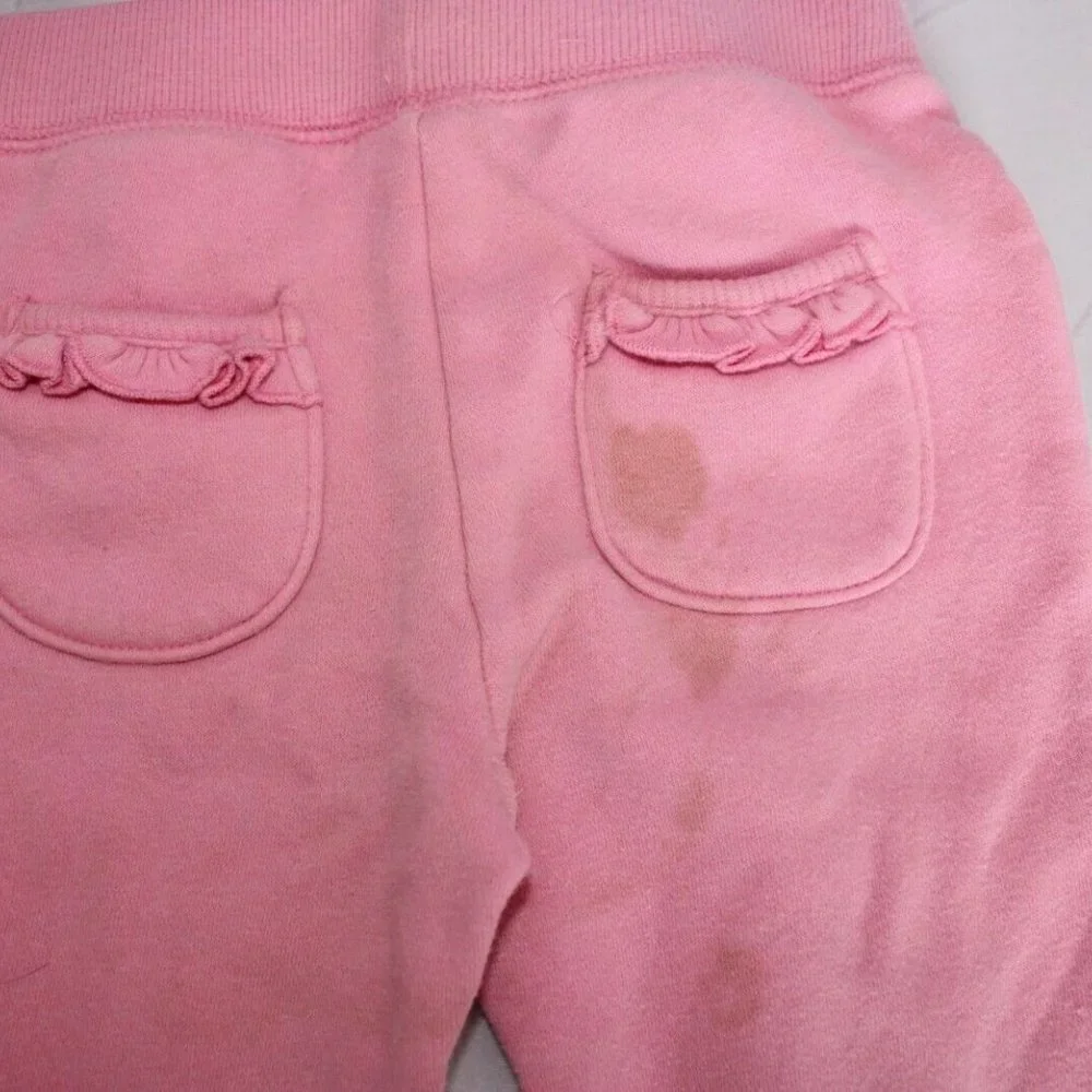 Girls Sweatpants 2T Pink Black Kids Pants Carter's Toughskins Pajama Bottoms